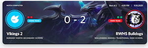 2 to 0 win over the Vikings