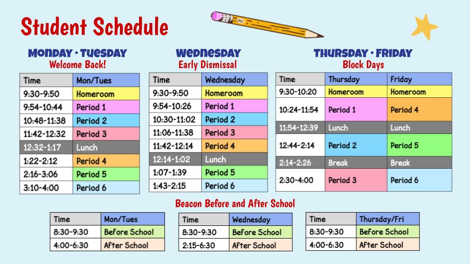 MLK Fall 2021 Schedule