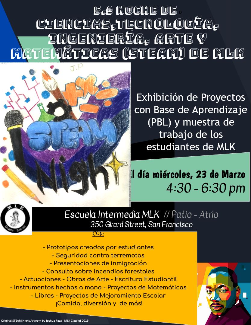 STEAM Night Flyer 2022 Spanish