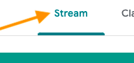 Screen capture of the Google Classroom Stream tab