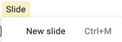 Slides menu