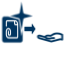 Icon showing a new document being placed into an empty hand