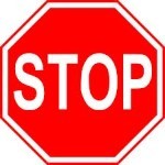 Stop sign in red