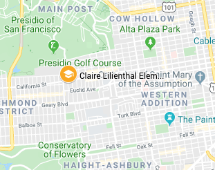 Map of SFUSD schools with Korean K-8 Dual Language Programs