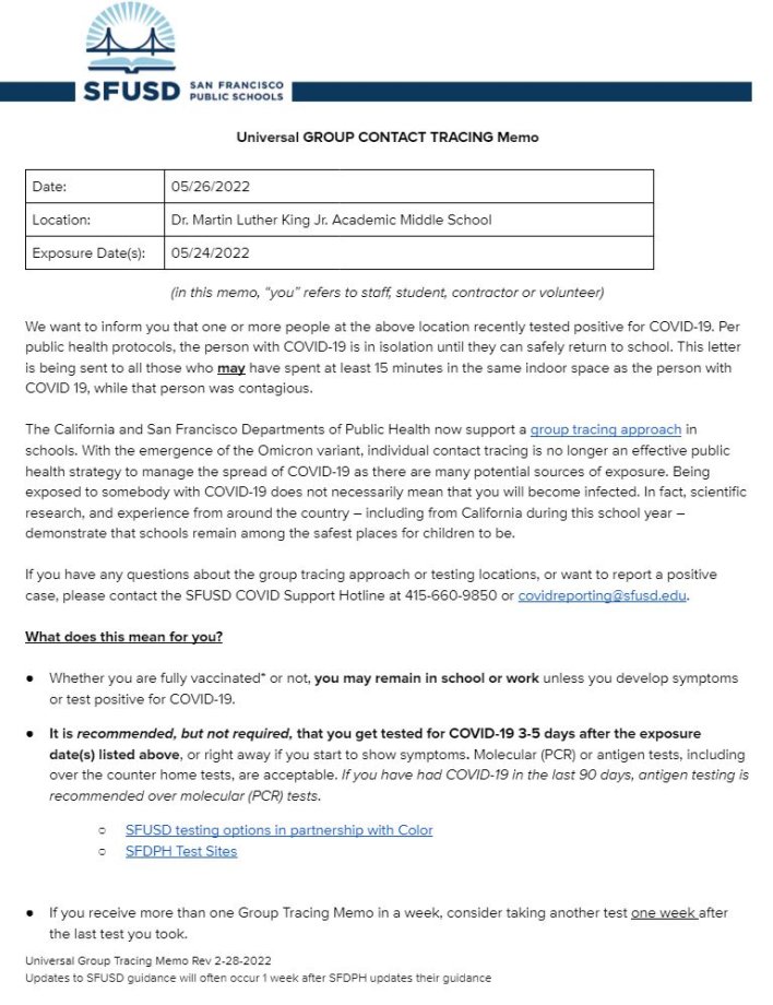 Universal GROUP CONTACT TRACING Memo May 26 2022 English Page 1