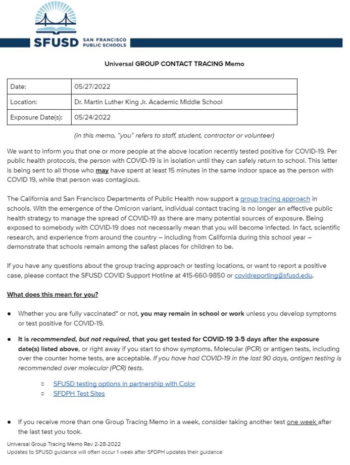 Universal GROUP CONTACT TRACING Memo May 27 2022 English Page 1