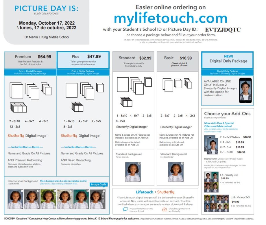 Picture Day Prices MLK