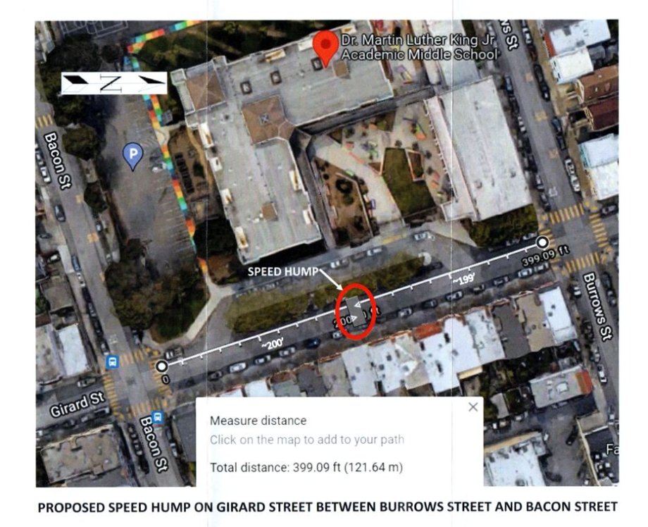 SFMTA MLK Speed Hump Location View