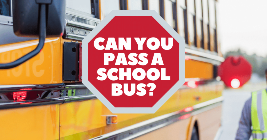 bus with stop arm extended