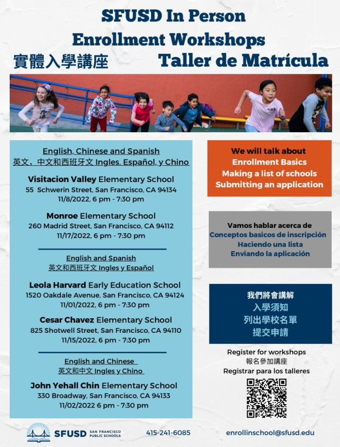 November 2022 Enrollment Workshop Flyer