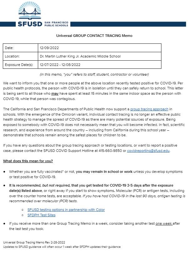 Universal GROUP CONTACT TRACING Memo December 09 2022 English 