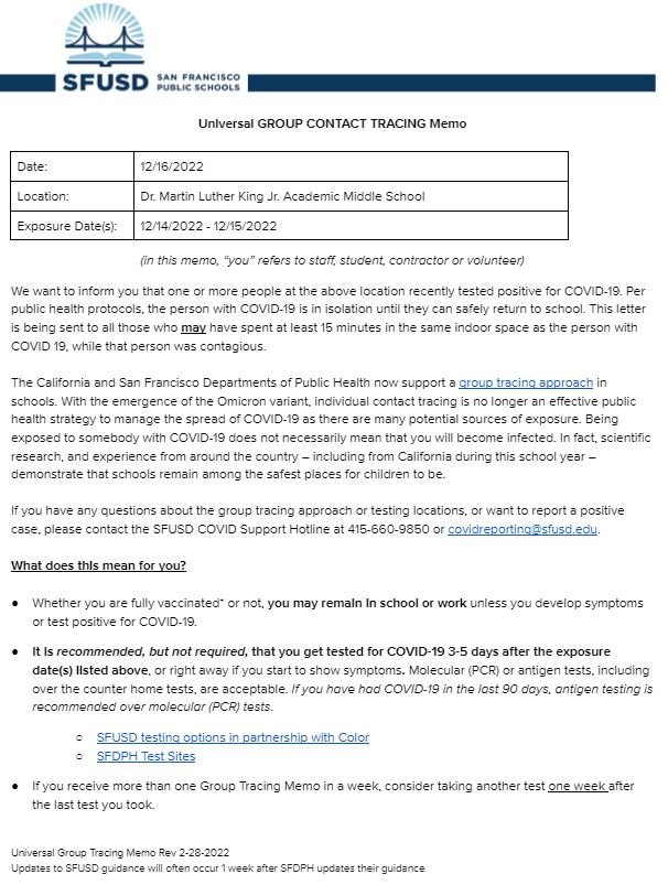 Universal GROUP CONTACT TRACING Memo December 16 2022 English