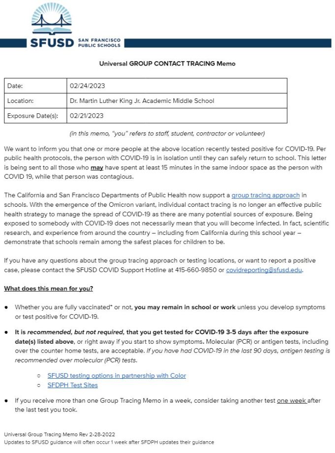 Universal GROUP CONTACT TRACING Memo February 24 2023 English Page 1