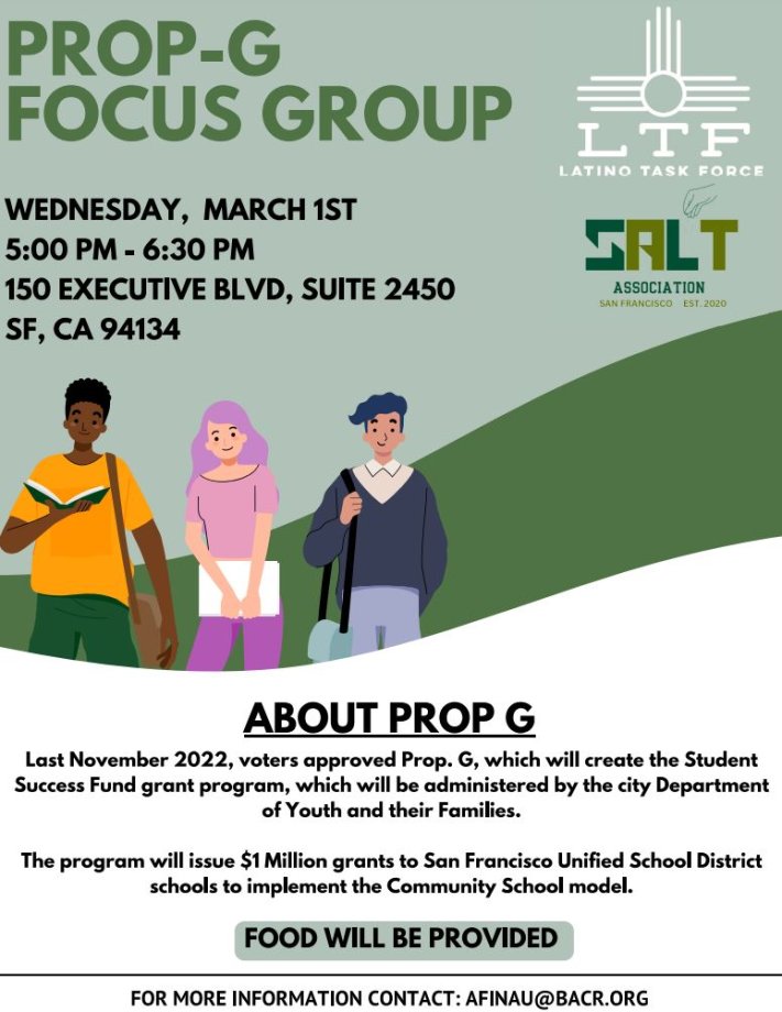 Prop G Focus Group  