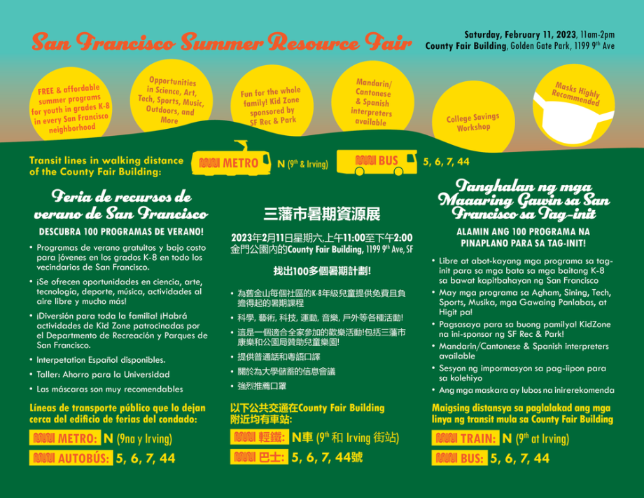 SF Summer Resource Fair Flyer