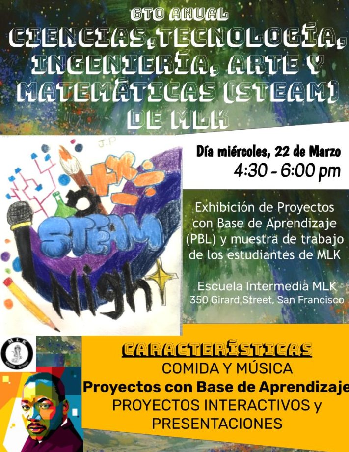 STEAM Night Flyer 2023 Spanish