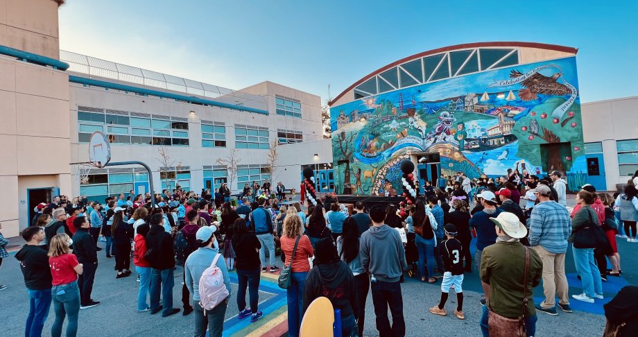 Photo of event at Argonne schoolyard