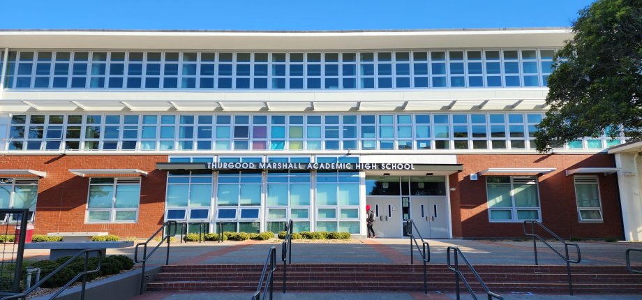 Renovated Front Façade of the Academic Building at&nbsp;Thurgood Marshall Academic High School