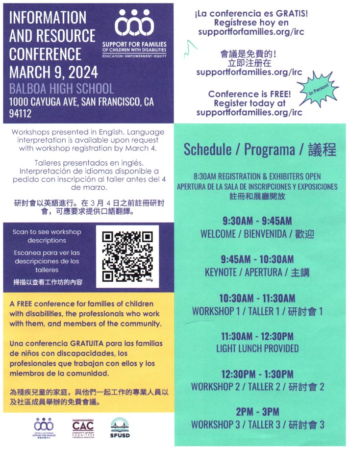 Information and Resource Conference Flyer page 1