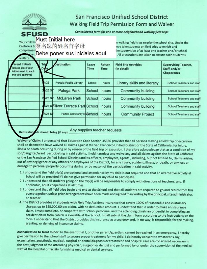Walking Permission Slip MLK MS 2024 2025 Page 1