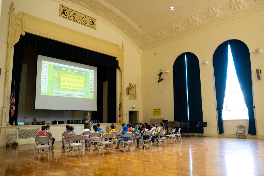 Music students in Jefferson Elementary Auditorium