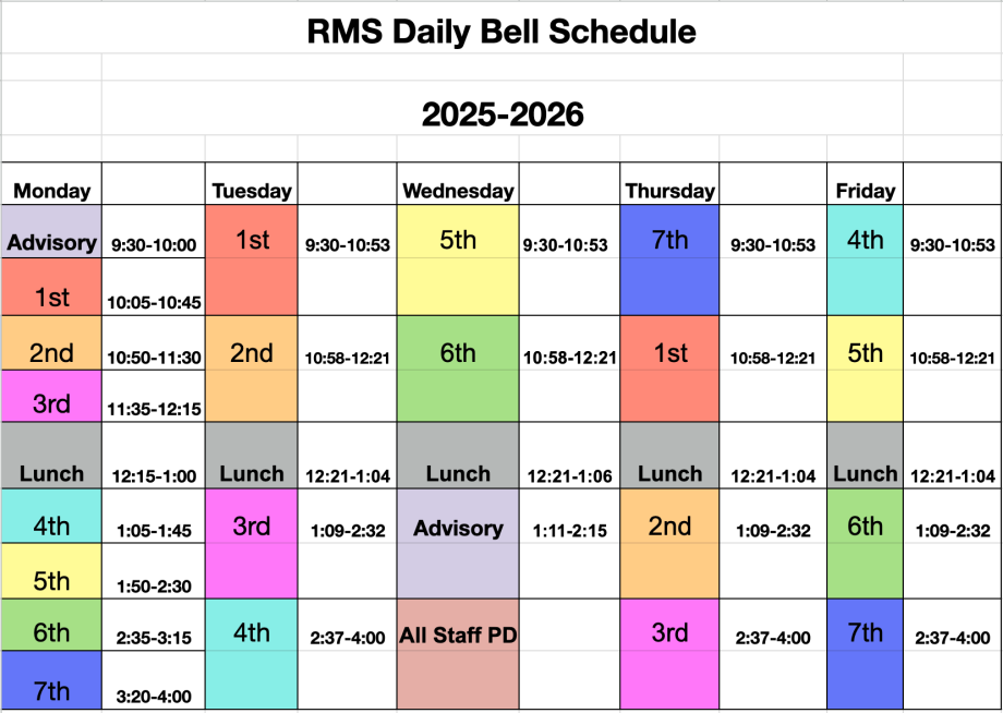 25-26 Bell Schedule