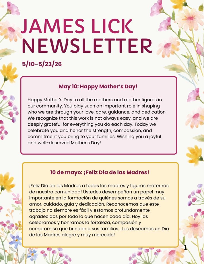 family newsletter 1