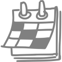 Grey, checkered monthly calendar icon