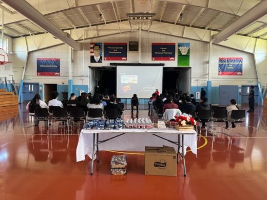 A presentation at Thurgood Marshall HS Career Day