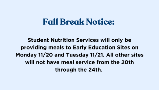 Fall Break Notice