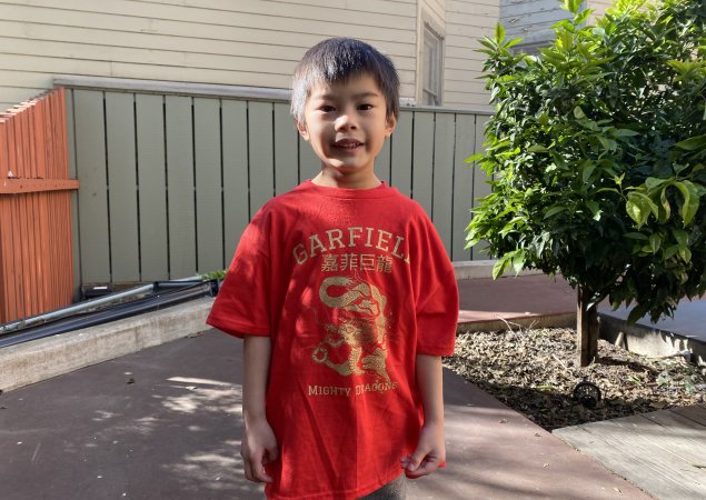 Julian Ow, kindergartener at Garfield Elementary School