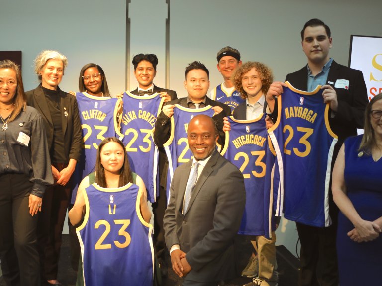 The 2023 Superintendent's 21st Century Award recipients with Dr. Matt Wayne, SF Board of Education commissioners, and State Superintendent Tony Thurmond at Ignite Potential 2023