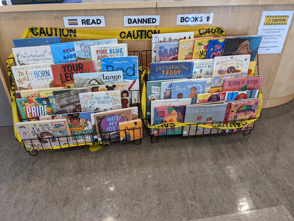Banned books display