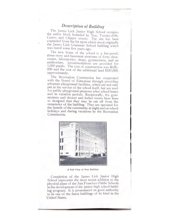 PTA explanation of prior building
