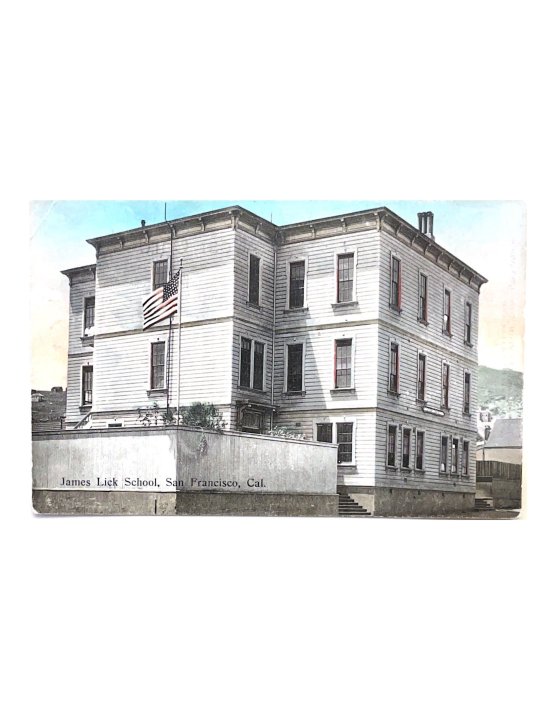 colored image of original james lick building 