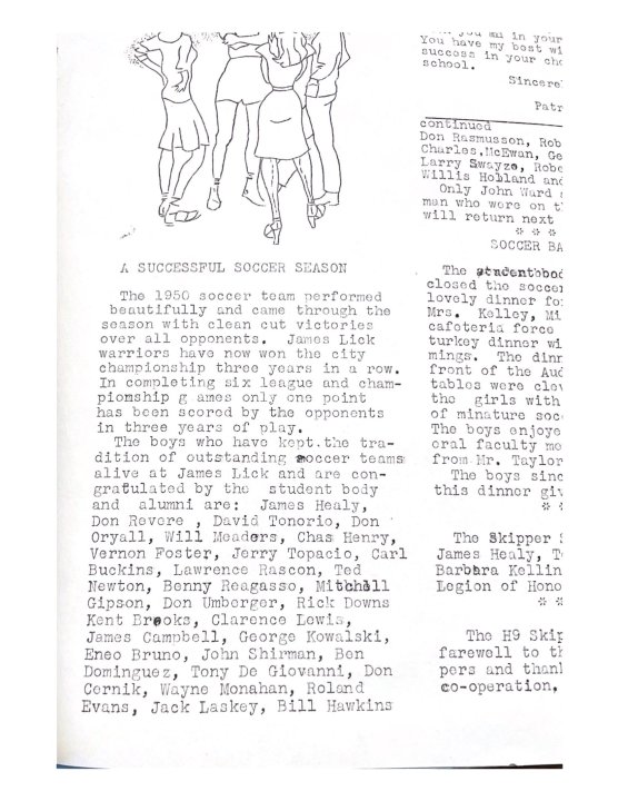 Soccer team from 1950 Skipper