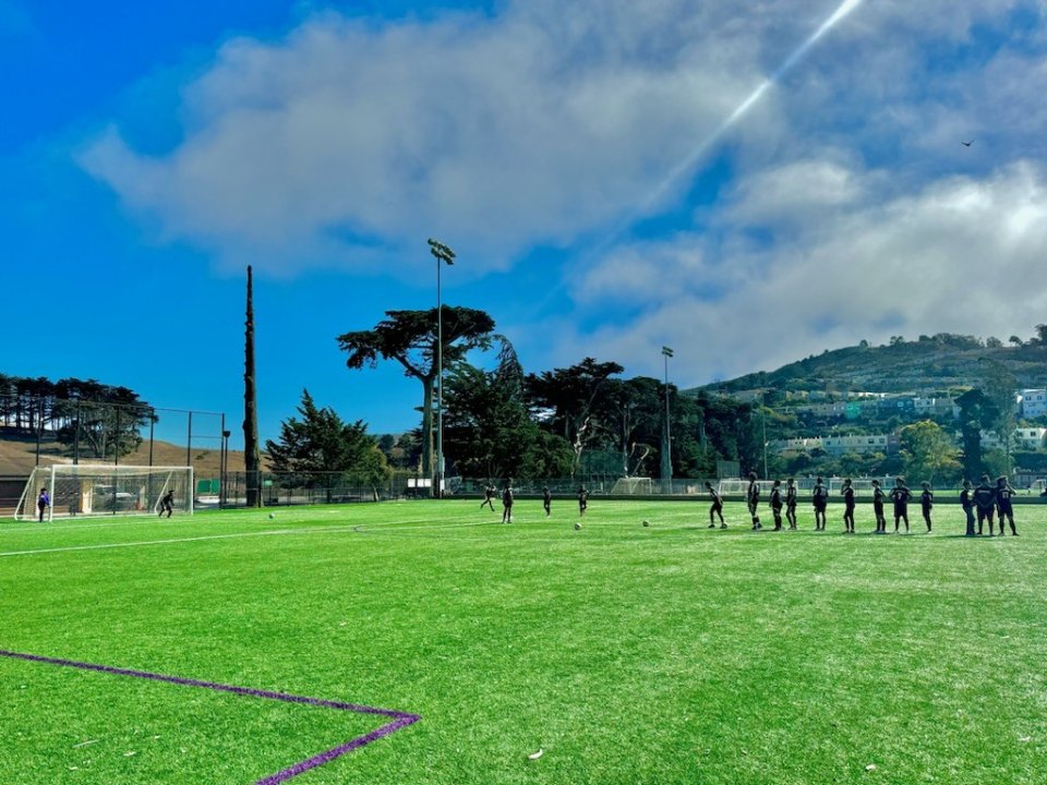 the soccer team on a field