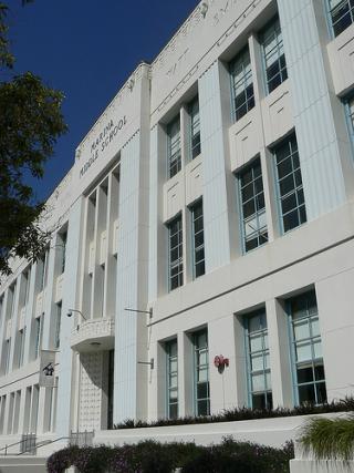 Marina building side view