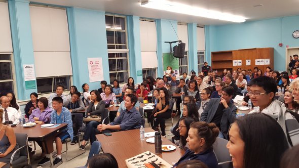 parents at a school meeting