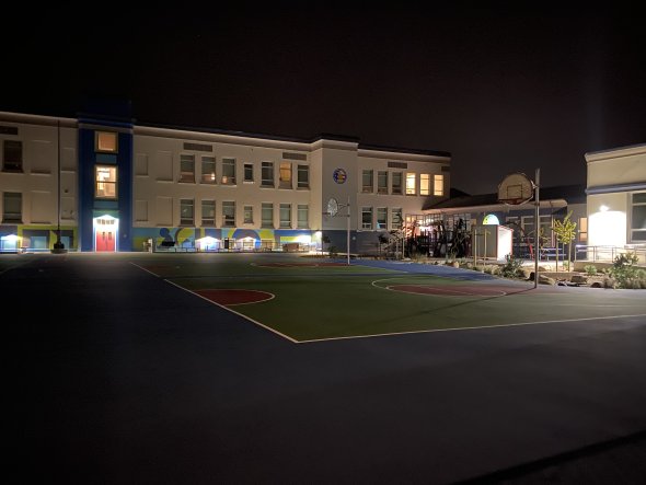 Lafayette ES night exterior