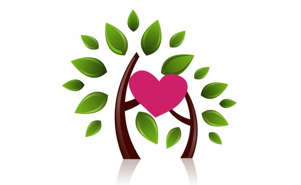 Tree enveloping heart