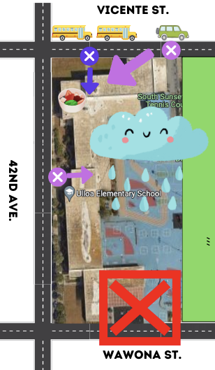 Map of Rainy Day Arrival Areas