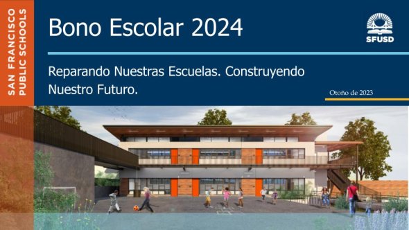 Screenshot of 2024 Bond Proposal slide deck in Spanish