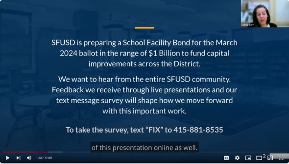 Screenshot of webinar presentation on the 2024 Bond