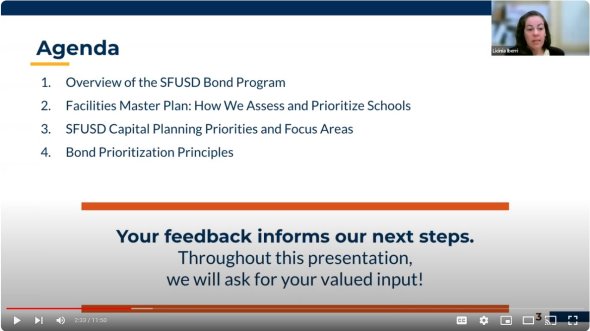 Screenshot of webinar presentation on the 2024 Bond