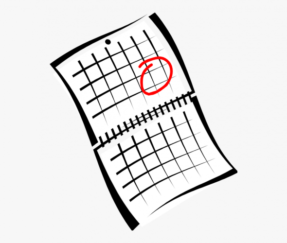 Calendar with red X on one of the days