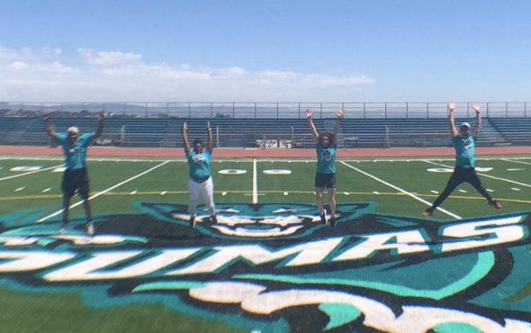 Burton PE Staff jumping