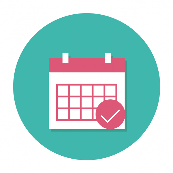 Calendar with a check mark