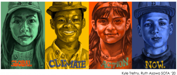 Global Climate Action Now artwork by Kyle Trefny, Ruth Asawa SOTA ‘20