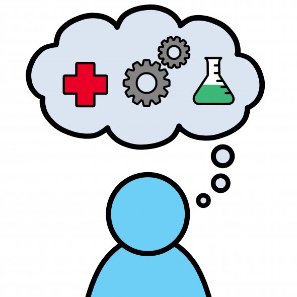 clipart of person with a career thought bubble
